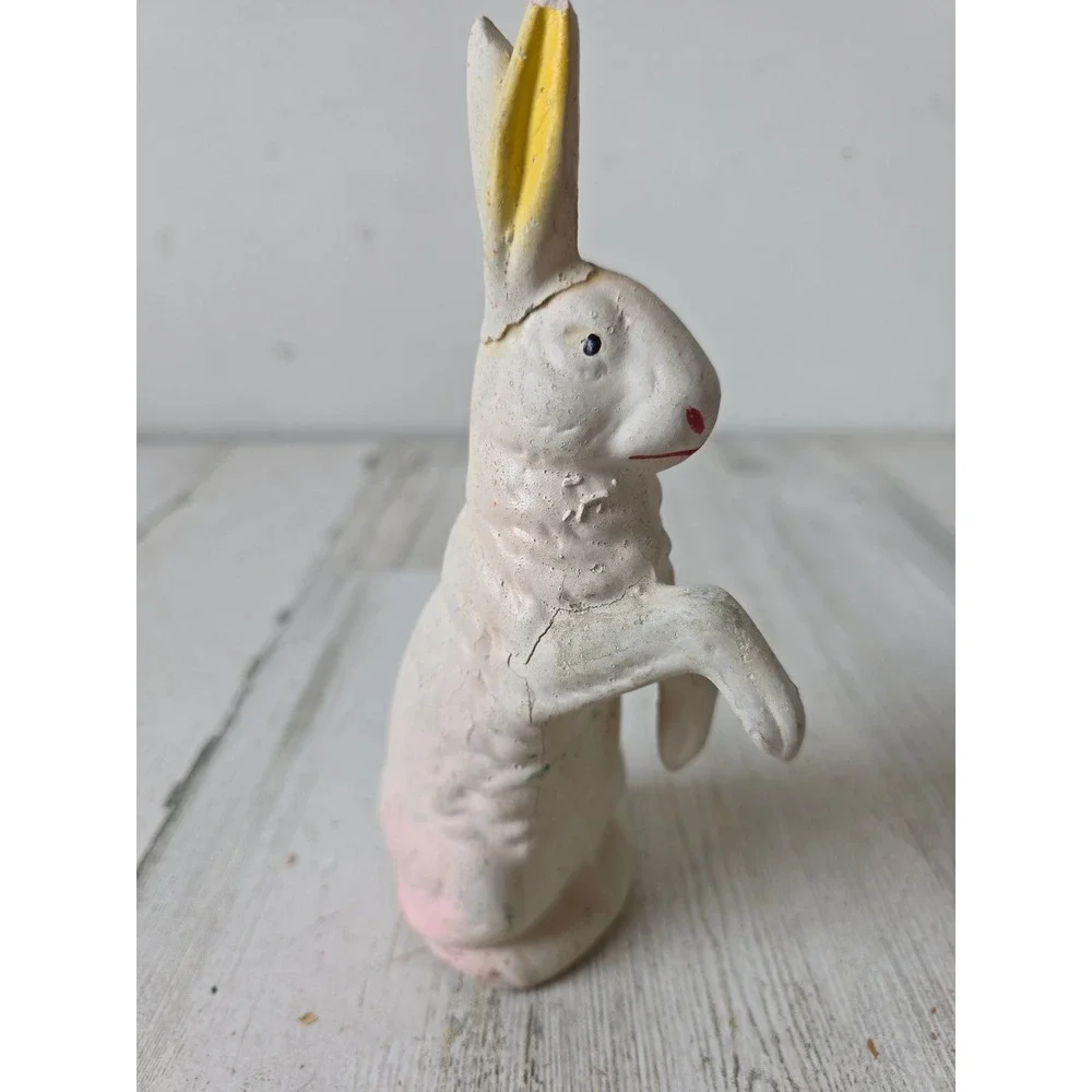 Antique Germany paper mache Easter AS IS bunny rabbit statue figurine decor